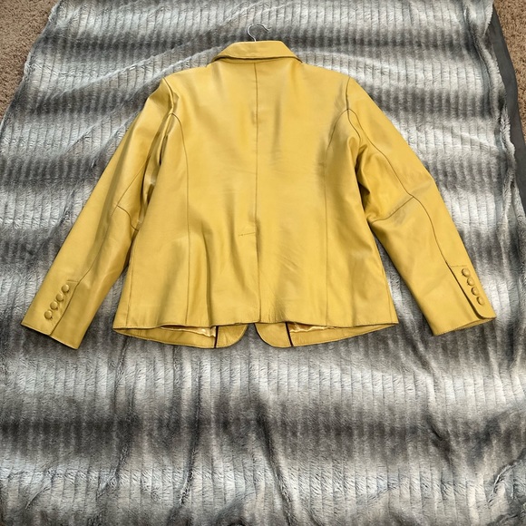 Yellow/Gold Leather Blazer - Picture 2 of 5